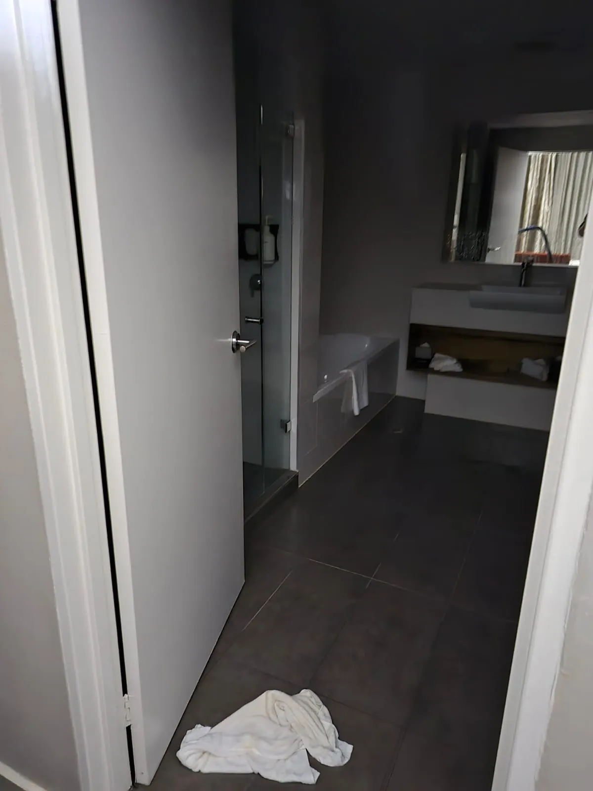 Water reaching the ensuite doorway.